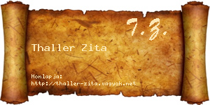 Thaller Zita névjegykártya